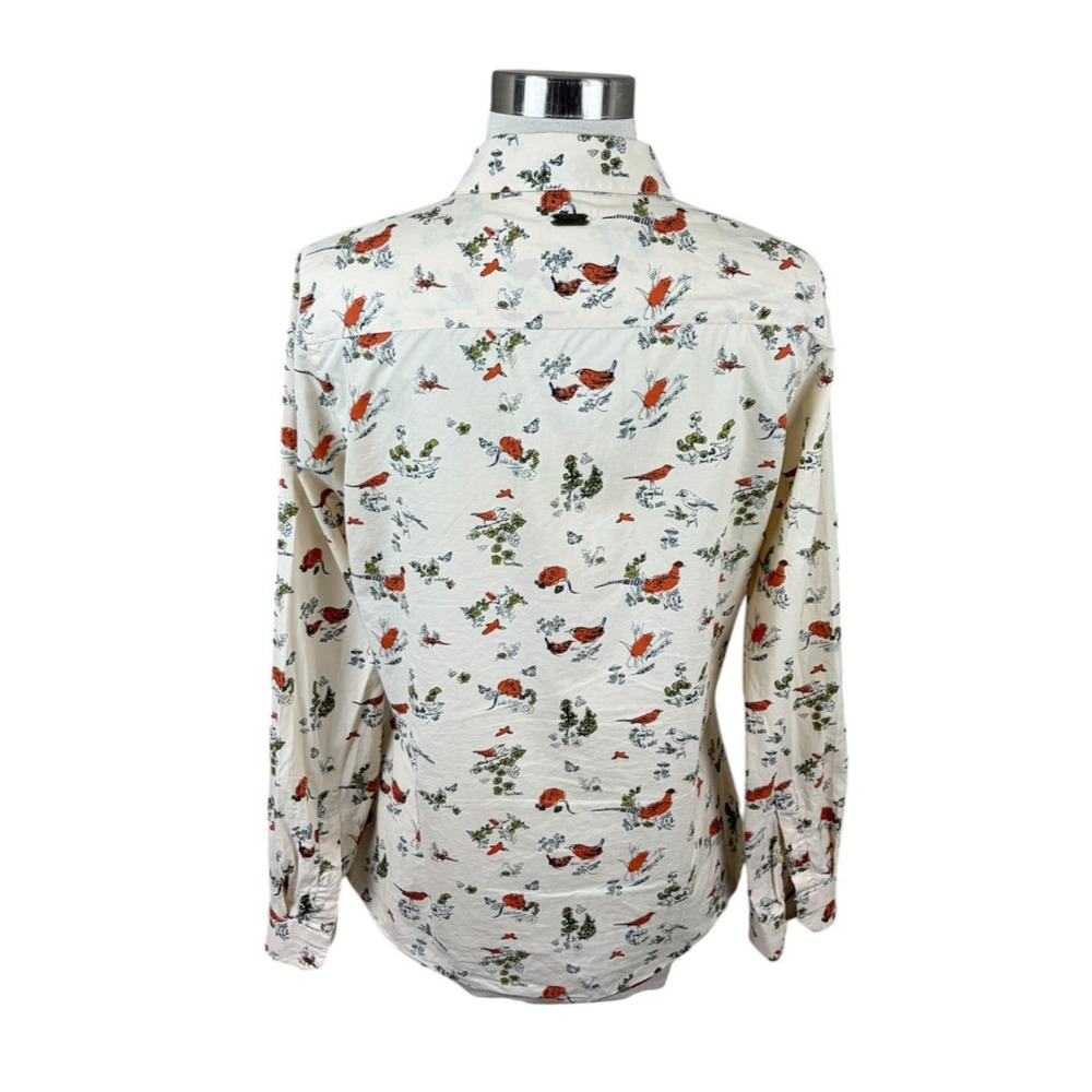 Barbour Bird Field Mouse Print Button Down Shirt Size 6 Classic British Core - Picture 4 of 5